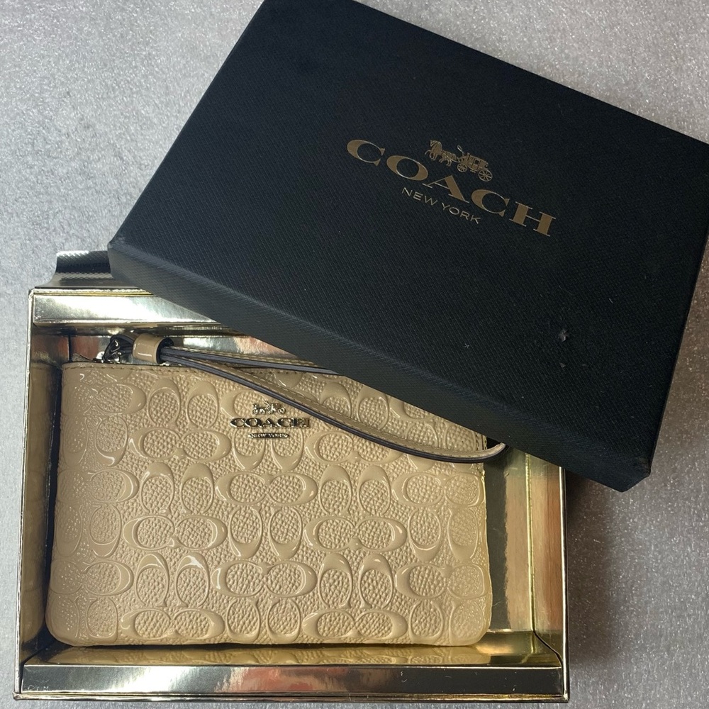 Coach Tan Signature Wristlet